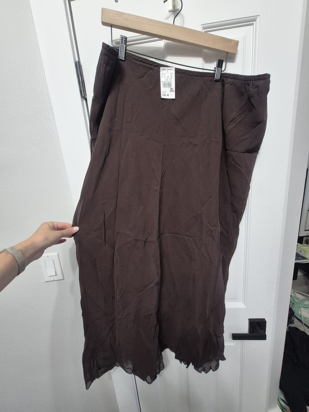 Nwt Vintage Y2k Ashley Stewart Dark Brown Maxi Skirt